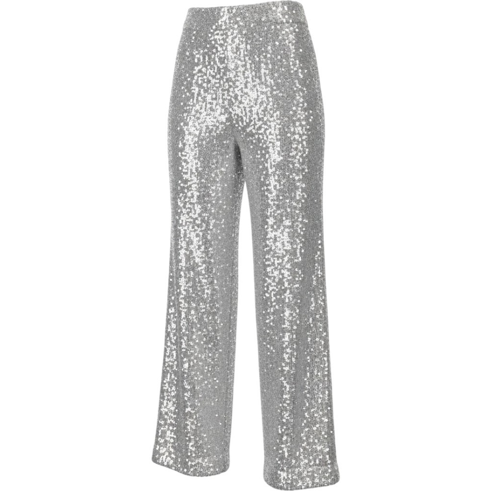 Banana Republic Sequin Wide Leg Pants Champagne Silver XL High Rise Holiday